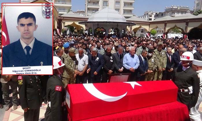 Şehit Topçu Uzman Çavuş Cirnooğlu, son yolculuğuna uğurlandı