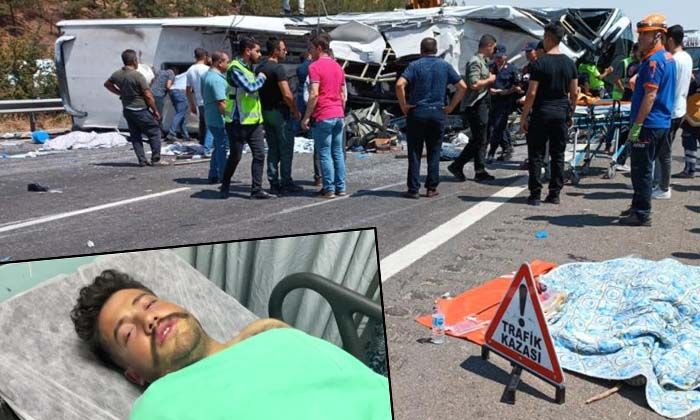 Yardım etmek için durduk, otobüsün devrilerek geldiğini gördüm