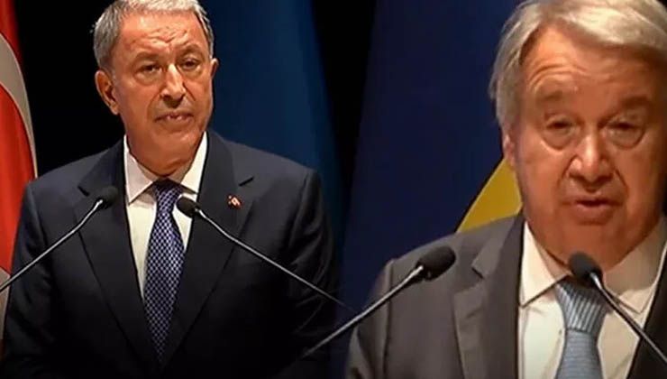 İstanbul’da önemli görüşme! Bakan Akar ve Guterres’ten peş peşe açıklamalar
