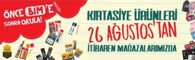 BİM’de bu hafta neler var? BİM 26 Ağustos kırtasiye ve aktüel ürünleri kataloğu