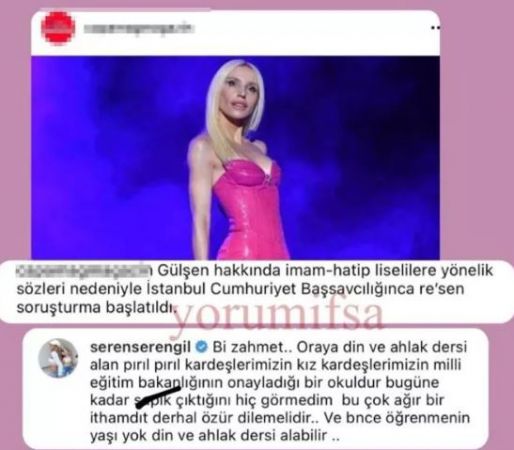 Gülşen’in İmam hatipliler ilgili sözlerine Seren Serengil’den tepki