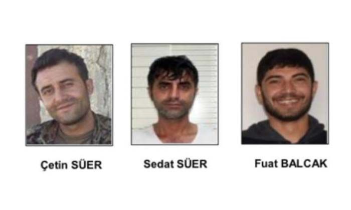 PKK örgütten kaçmak isteyen Çetin Süer, Sedat Süer ve Fuat Balcak’ı öldürdü