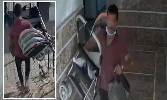 Kapının önündeki bebek arabası çalındı