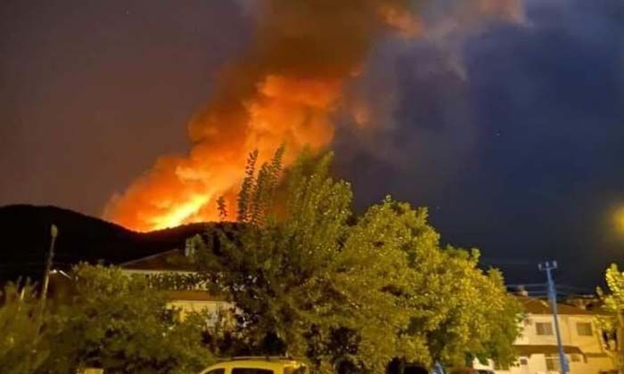 Muğla’daki orman yangınında alevler yerleşim yerlerini tehdit ediyor