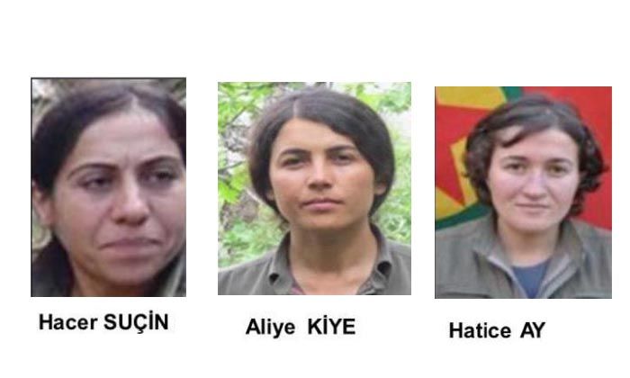 Öldürülen PKK’lı teröristler Hacer Suçin, Aliye Kiye ve Hatice Ay kimdir