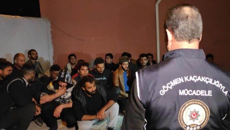 Müstakil evde yapılan aramada 29 düzensiz göçmen yakalandı