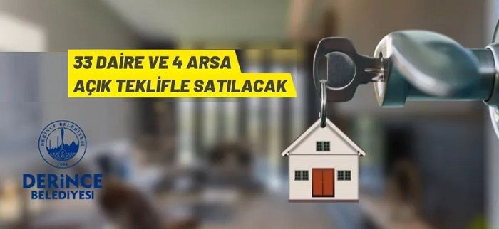 Derince Belediyesi’nden daire ve arsa satışı