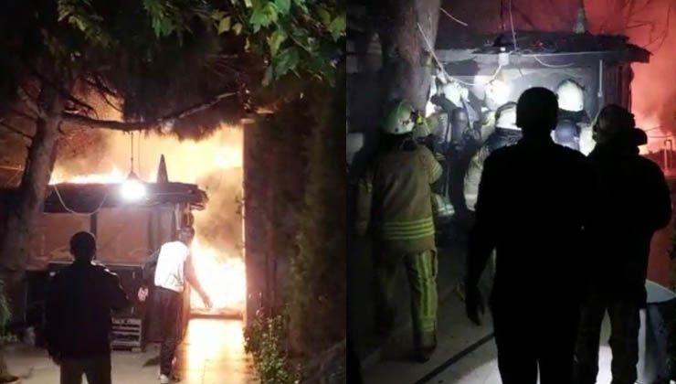 Kartal’da korkutan yangın: Kafe alev alev yandı