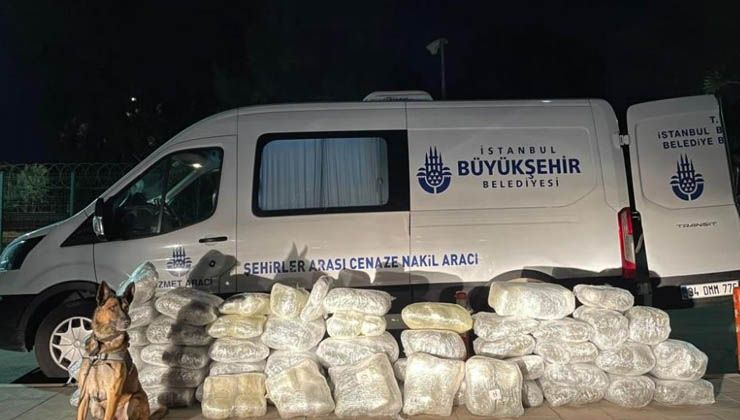 İBB’nin cenaze aracından 144 kilo 550 gram esrar çıktı
