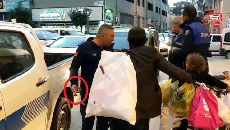 Dilenci zabıtaya bıçak çekti