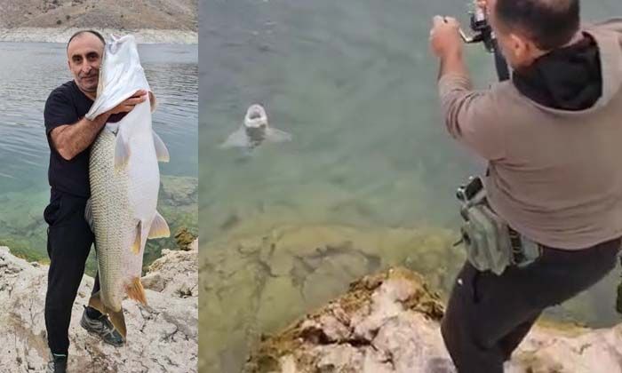 Olta ile 1.5 metrelik balık tuttular
