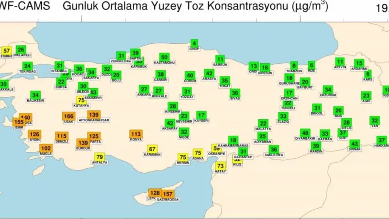 İzmir’de toz taşınımlı hava etkili oldu, araçlara çamur yağdı