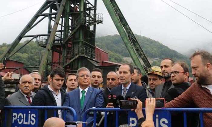 Fatih Erbakan’dan maden kazasının yaşandığı Amasra’ya ziyaret
