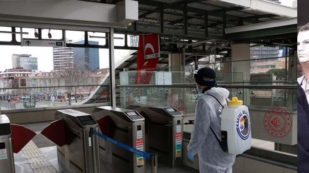 Marmaray İstasyonları dezenfekte edildi