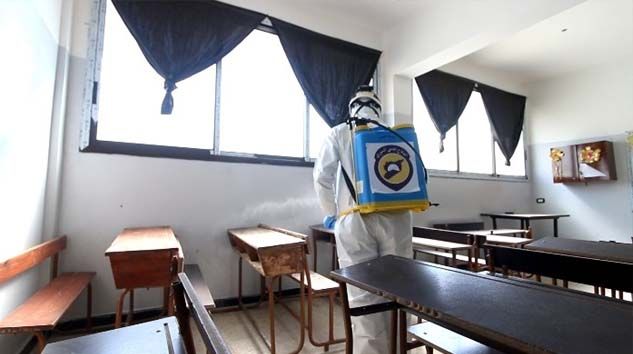 İdlib’de 315 okul ve 193 mülteci kampı dezenfekte edildi