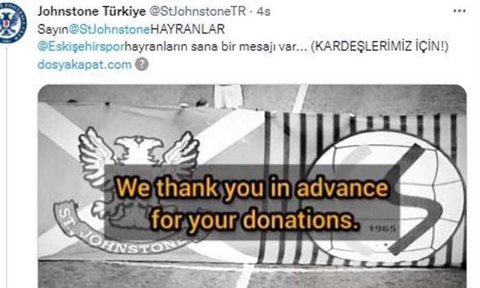 St. Johnstone taraftarı Eskişehirspor için harekete geçti