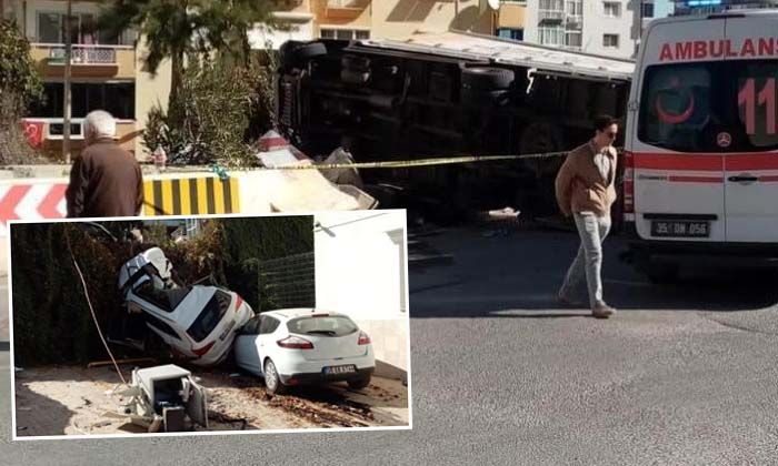 İzmir’de freni patlayan kamyon dehşet saçtı: 1 ölü, 6 yaralı