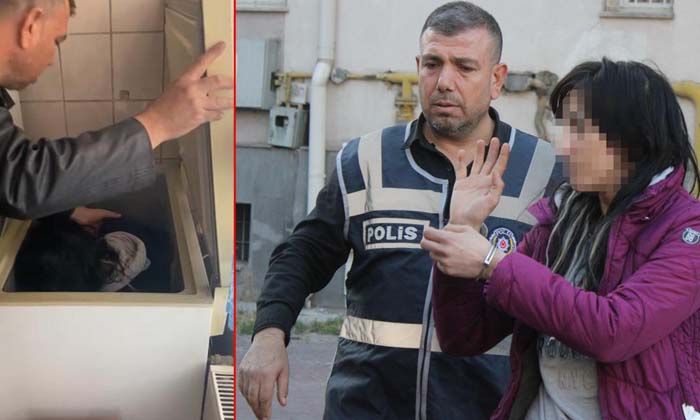 Dört farklı suçtan aranan kadın, çalışır vaziyetteki derin dondurucuda yakalandı