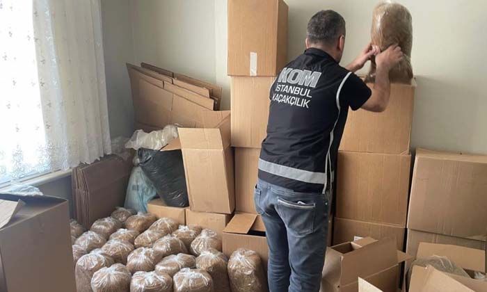 Piyasa değeri 33 milyon TL’lik kaçak tütün ele geçirildi