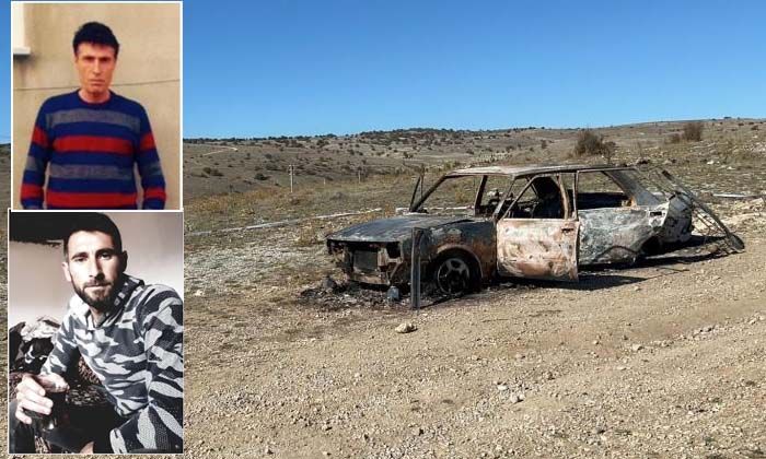 Yanmış araçtan iki ceset çıktı