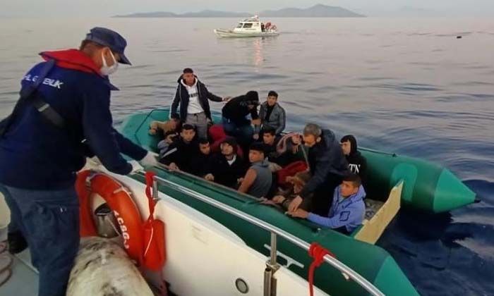 Bodrum açıklarında 18 düzensiz göçmen yakalandı, 65 düzensiz göçmen kurtarıldı