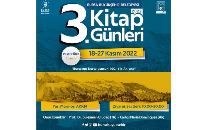 Bursa’da 3. kitap şöleni başlıyor