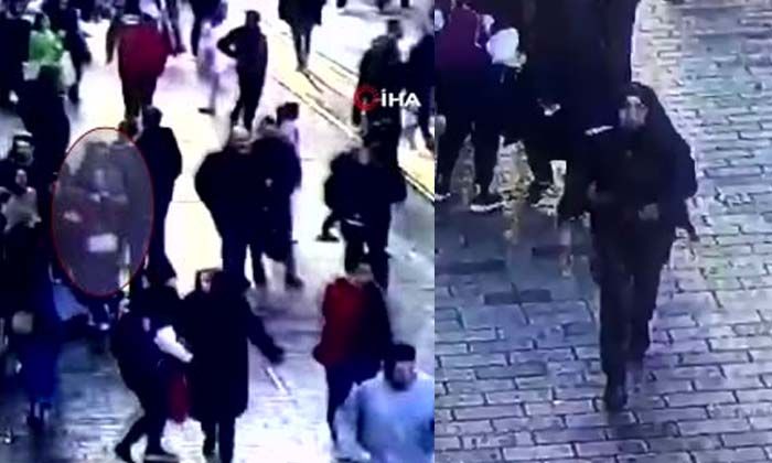 Beyoğlu’na bombayı bırakan kadın teröristin kaçma anı kameraya yansıdı