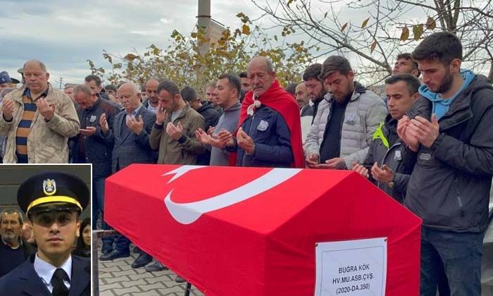 Zonguldak’ta trafik kazasında hayatını kaybeden Astsubay Buğra Kök defnedildi