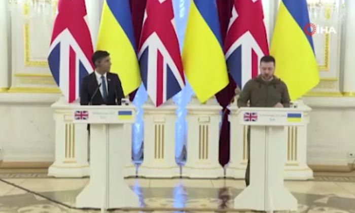 İngiltere Başbakanı Sunak, Zelenskiy ile Kiev’de görüştü