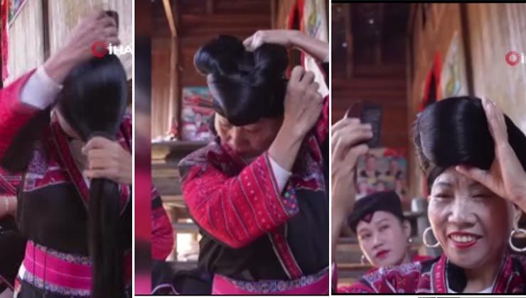 Çin’de saç uzunluğu 2.7 metre olan kadın internette viral oldu