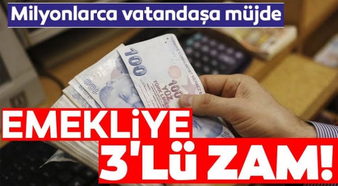 Yılbaşında Emekliye 3’lü Zam!