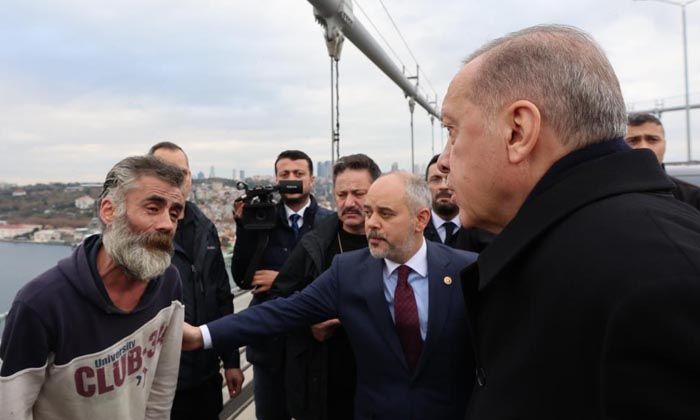 Erdoğan köprüde intihar girişiminde bulunan vatandaşı ikna etti