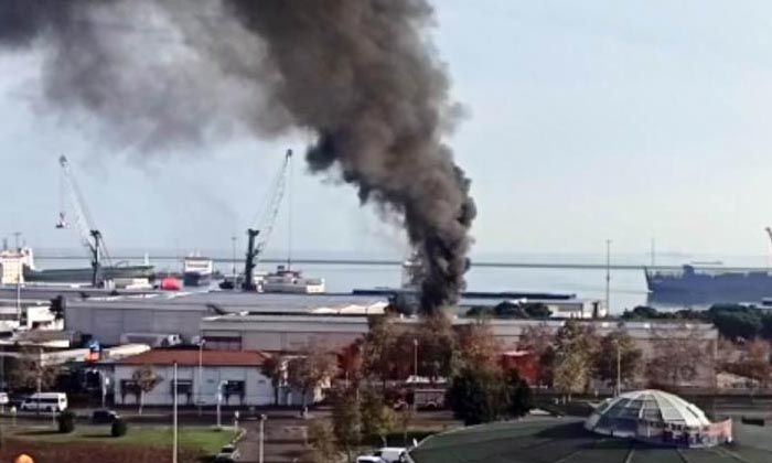 Samsun limanında yağ tankı bomba gibi patladı, facianın eşiğinden dönüldü