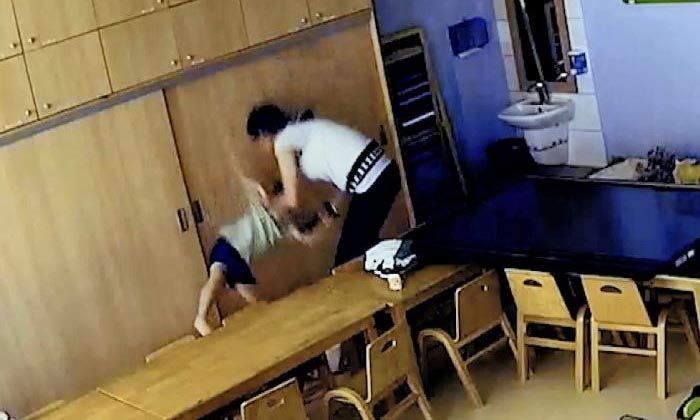 Kreşte şoke eden görüntüler