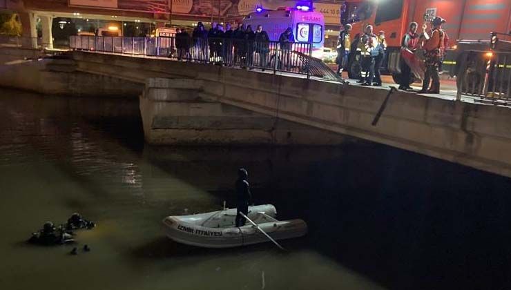 İzmir’deki otomobil çaya uçtu, bir kişi hayatını kaybetti