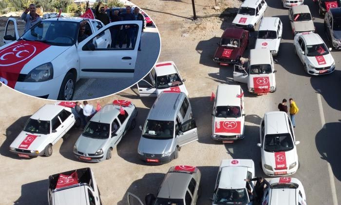 Bahçeli’yi karşılamaya binlerce araç gitti