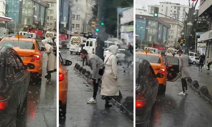 Bağcılar’da müşteri seçen taksici böyle görüntülendi