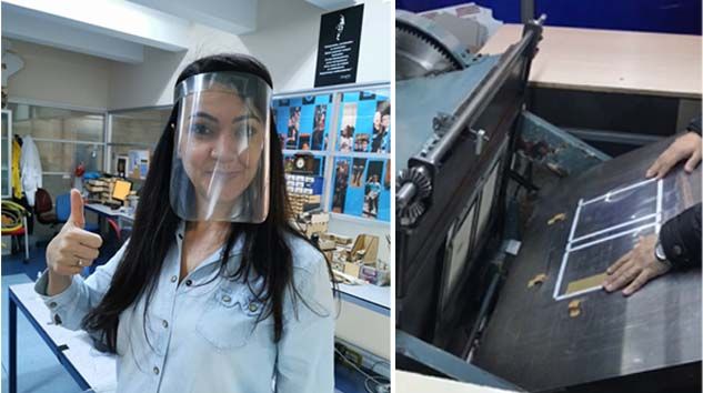 Bahçeşehir Koleji öğrencileri yüz siperliği üretiyor