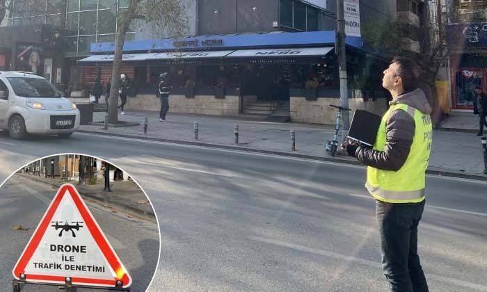 Emniyet kemeri takmayan sürücüler polisin dronuyla tespit edildi