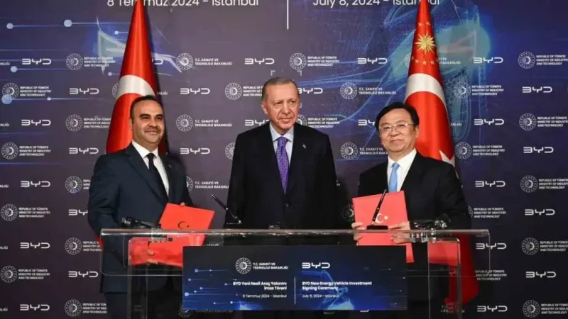 Dünya devi BYD’den Türkiye’ye 1 milyar dolarlık yatırım kararı