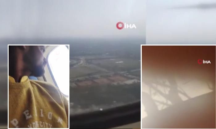 Uçağın düşme anını anbean kaydetti