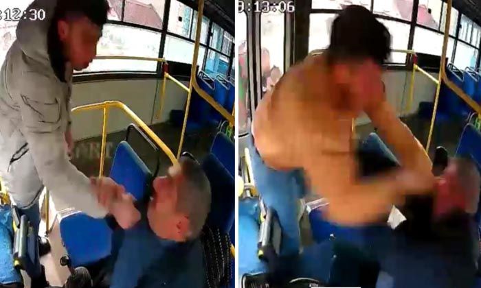 Halk otobüsünde dehşet anları, defalarca yumrukladı