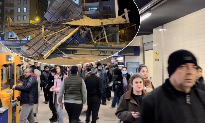 Bursa’da şiddetli lodos 3 katlı binanın çatısı uçurdu, metro seferleri iptal oldu