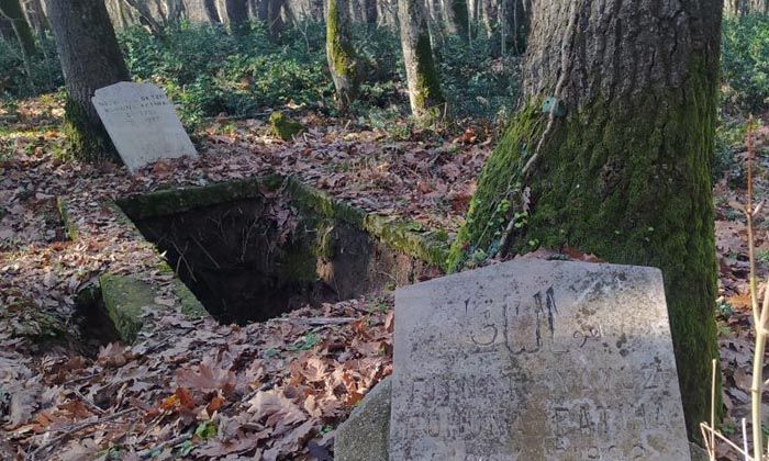 Defineciler mezarlığı talan etti! Muhtar isyan etti