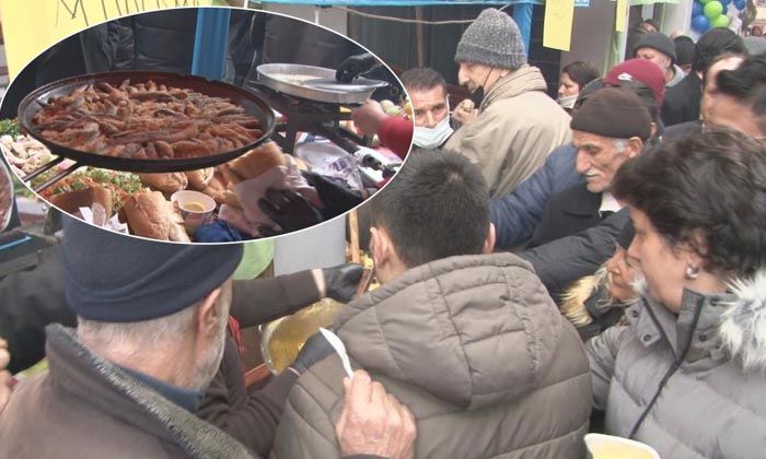 Bedava hamsi muhlama için birbirlerini ezdiler