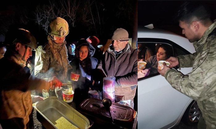 Mehmetçik’ten gece boyunca sıcak yemek