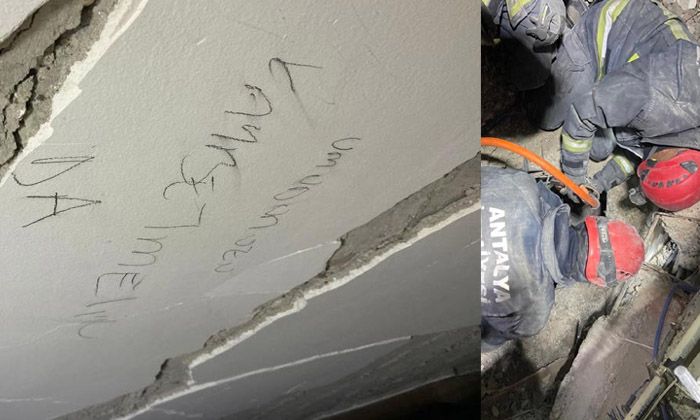 Enkazdayken duvara ‘umudunu kaybetme’ yazdı, 64 saat sonra ‘ışığı’ gördü