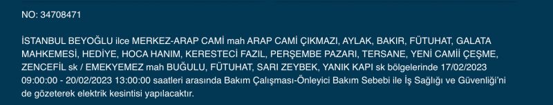İSTANBUL ELEKTRİK KESİNTİSİ 20 ŞUBAT 2023! Hangi İlçelerde Elektrikler Gidecek, Kesilecek? Yüzlerce Sokak Uyarıldı!