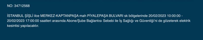 İSTANBUL ELEKTRİK KESİNTİSİ 20 ŞUBAT 2023! Hangi İlçelerde Elektrikler Gidecek, Kesilecek? Yüzlerce Sokak Uyarıldı!