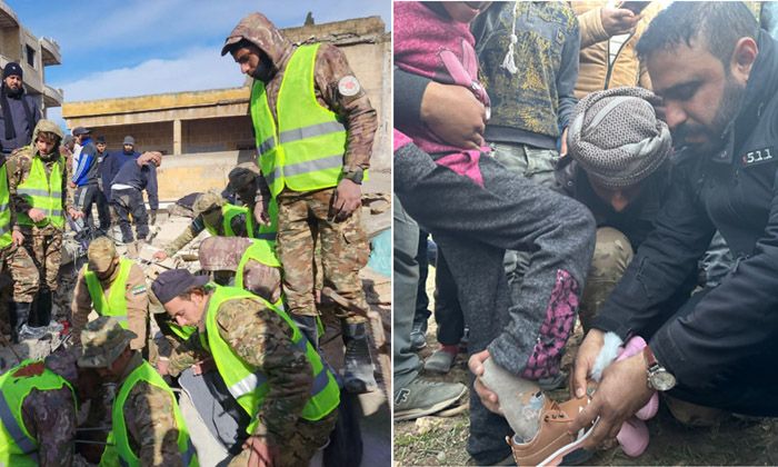 Suriye Milli Ordusu depremzedelerin yardımına koştu